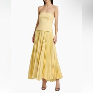 Acler Yellow Strapless Maxi Dress